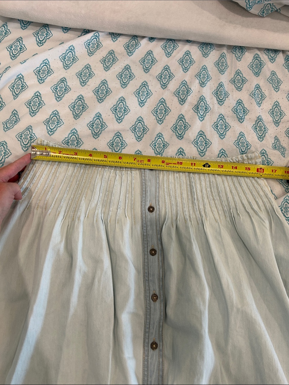 Pilcro Light Blue Pintuck Basque-waist Maxi Skirt NWT - Picture 7 of 15